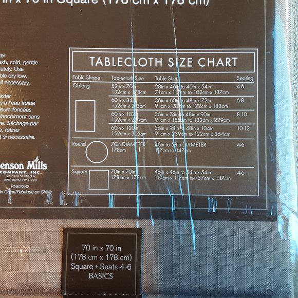 🌞 Benson Mills Basics Camel Tablecloth 70" Square | Tan / Beige New! - Picture 10 of 10